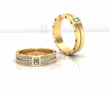 Nhẫn cưới Kim cương BAGUETTE 5 - NC181V 