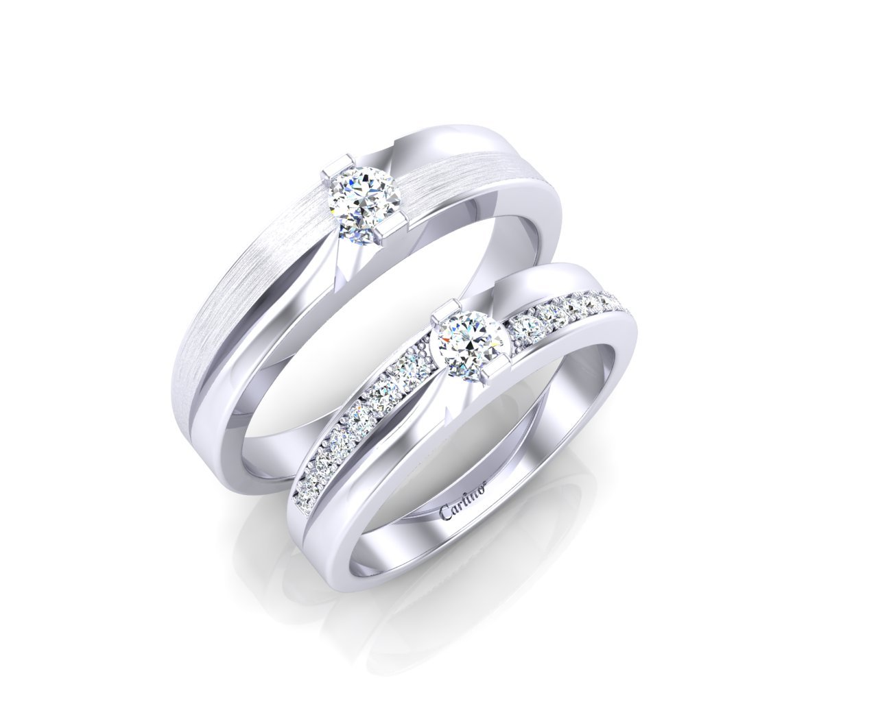 Cặp nhẫn cưới vàng 18k pnj sánh duyên 00379-00378 | pnj.com.vn