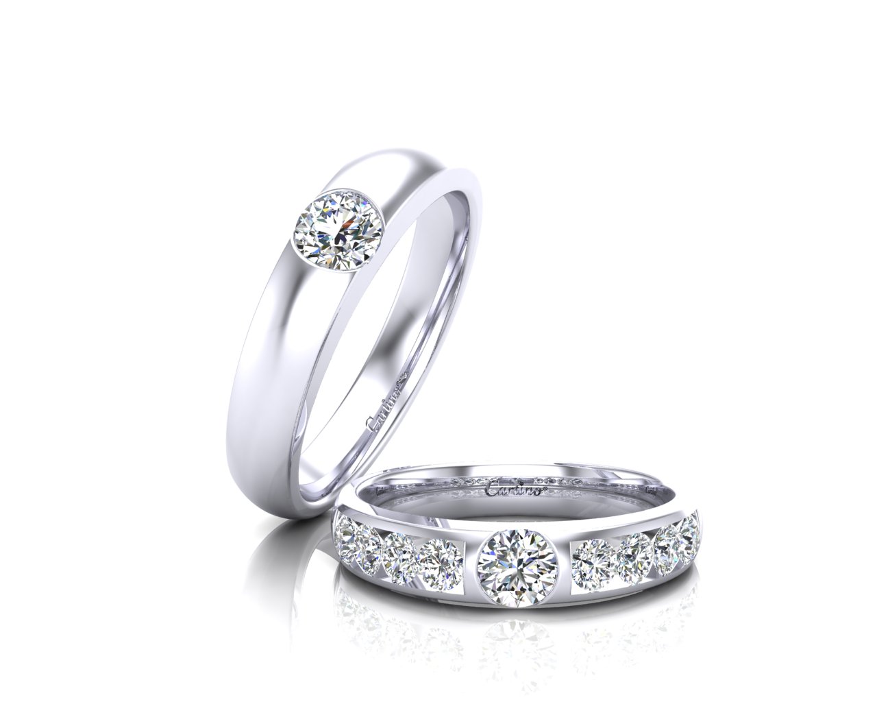 Nhẫn cưới kim cương vàng trắng 14k pnj dd00w000471 | pnj.com.vn